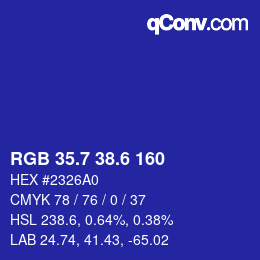 カラーコード: RGB 35.7 38.6 160 | qconv.com