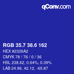 カラーコード: RGB 35.7 38.6 162 | qconv.com