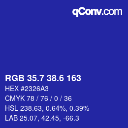 カラーコード: RGB 35.7 38.6 163 | qconv.com