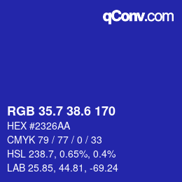 カラーコード: RGB 35.7 38.6 170 | qconv.com