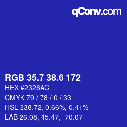 カラーコード: RGB 35.7 38.6 172 | qconv.com