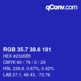 カラーコード: RGB 35.7 38.6 181 | qconv.com
