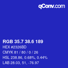 カラーコード: RGB 35.7 38.6 189 | qconv.com