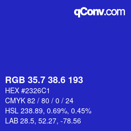 カラーコード: RGB 35.7 38.6 193 | qconv.com