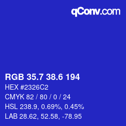 カラーコード: RGB 35.7 38.6 194 | qconv.com