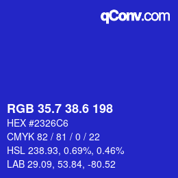 カラーコード: RGB 35.7 38.6 198 | qconv.com