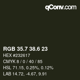 カラーコード: RGB 35.7 38.6 23 | qconv.com