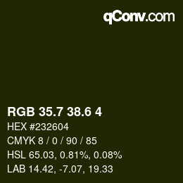 カラーコード: RGB 35.7 38.6 4 | qconv.com