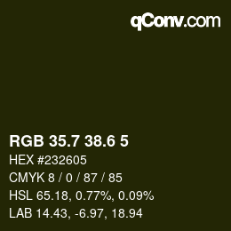 カラーコード: RGB 35.7 38.6 5 | qconv.com