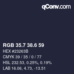 カラーコード: RGB 35.7 38.6 59 | qconv.com