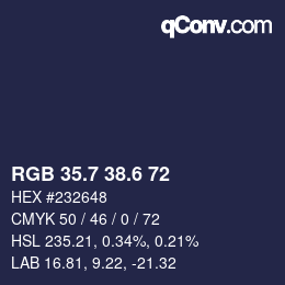 カラーコード: RGB 35.7 38.6 72 | qconv.com