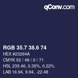 カラーコード: RGB 35.7 38.6 74 | qconv.com