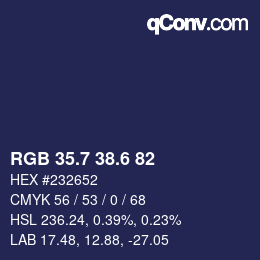 カラーコード: RGB 35.7 38.6 82 | qconv.com