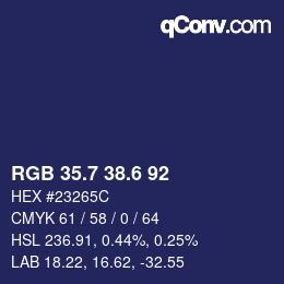 カラーコード: RGB 35.7 38.6 92 | qconv.com