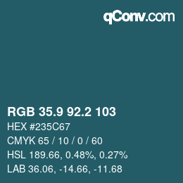 Color code: RGB 35.9 92.2 103 | qconv.com