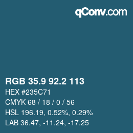 Color code: RGB 35.9 92.2 113 | qconv.com