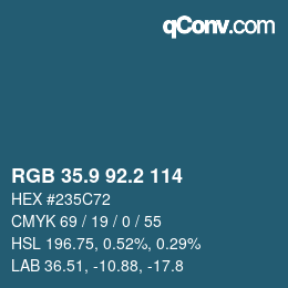 Color code: RGB 35.9 92.2 114 | qconv.com
