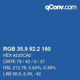 Color code: RGB 35.9 92.2 160 | qconv.com