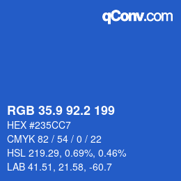 カラーコード: RGB 35.9 92.2 199 | qconv.com