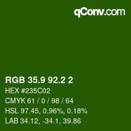 カラーコード: RGB 35.9 92.2 2 | qconv.com