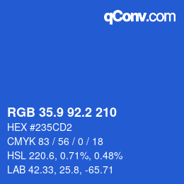 カラーコード: RGB 35.9 92.2 210 | qconv.com