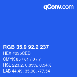 カラーコード: RGB 35.9 92.2 237 | qconv.com