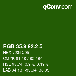 カラーコード: RGB 35.9 92.2 5 | qconv.com