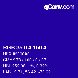 カラーコード: RGB 35 0.4 160.4 | qconv.com