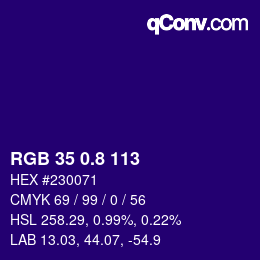 カラーコード: RGB 35 0.8 113 | qconv.com