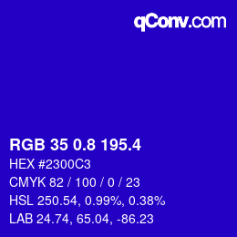 カラーコード: RGB 35 0.8 195.4 | qconv.com