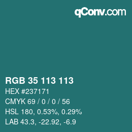 Color code: RGB 35 113 113 | qconv.com