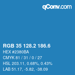 カラーコード: RGB 35 128.2 186.6 | qconv.com
