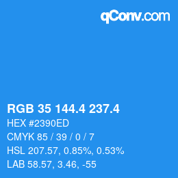 カラーコード: RGB 35 144.4 237.4 | qconv.com
