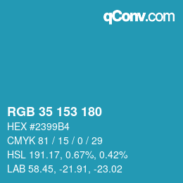 Color code: RGB 35 153 180 | qconv.com