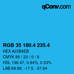 カラーコード: RGB 35 180.4 235.4 | qconv.com