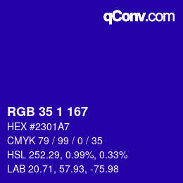 Color code: RGB 35 1 167 | qconv.com