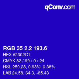 カラーコード: RGB 35 2.2 193.6 | qconv.com