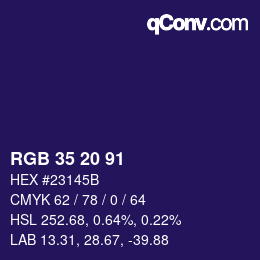 Color code: RGB 35 20 91 | qconv.com