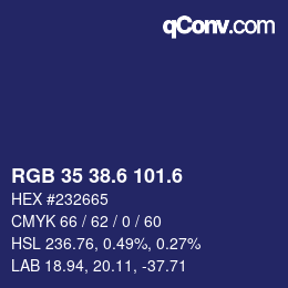 カラーコード: RGB 35 38.6 101.6 | qconv.com