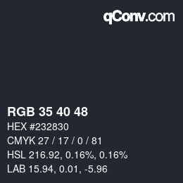 カラーコード: RGB 35 40 48 | qconv.com