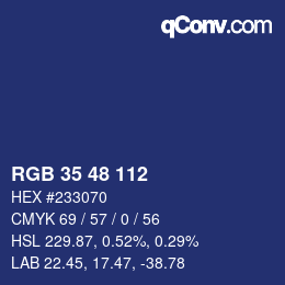 カラーコード: RGB 35 48 112 | qconv.com