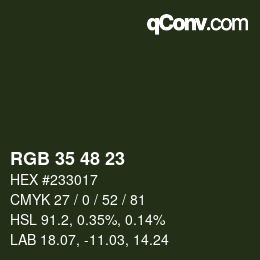 Farbcode: RGB 35 48 23 | qconv.com