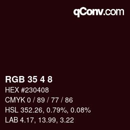 Color code: RGB 35 4 8 | qconv.com