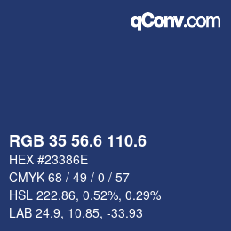 カラーコード: RGB 35 56.6 110.6 | qconv.com