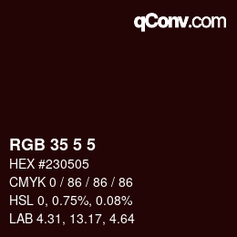 Color code: RGB 35 5 5 | qconv.com