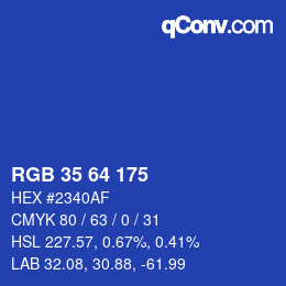 Color code: RGB 35 64 175 | qconv.com
