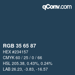 カラーコード: RGB 35 65 87 | qconv.com