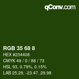 Color code: RGB 35 68 8 | qconv.com