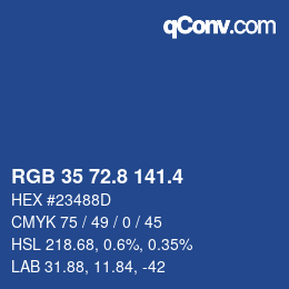 カラーコード: RGB 35 72.8 141.4 | qconv.com