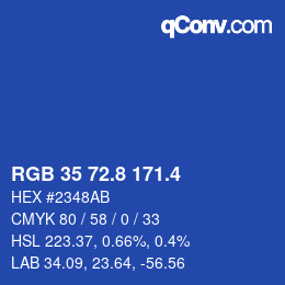 カラーコード: RGB 35 72.8 171.4 | qconv.com